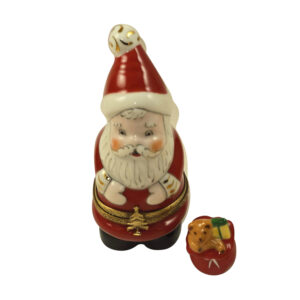Santa with Gift Bag & Teddy Bear