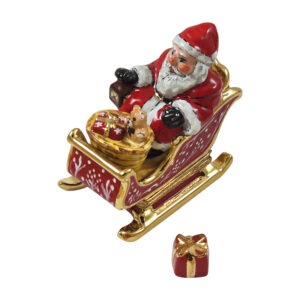 Santa in Red Sleigh with Removable Present